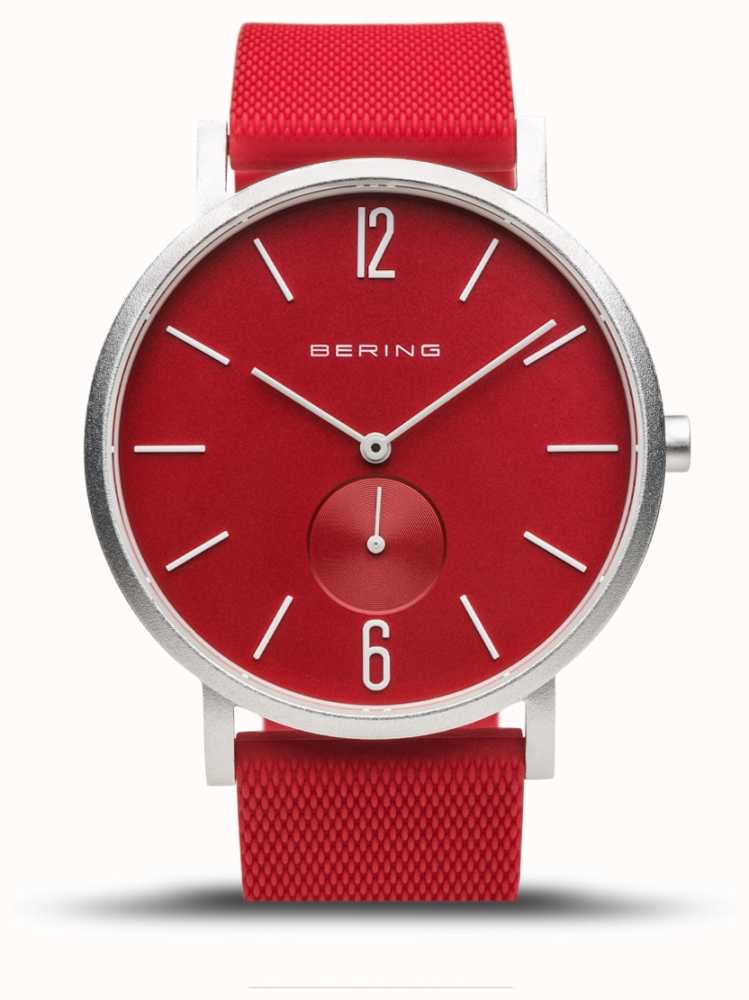 Bering True Aurora | Red Rubber Strap | Red Dial 16940-509