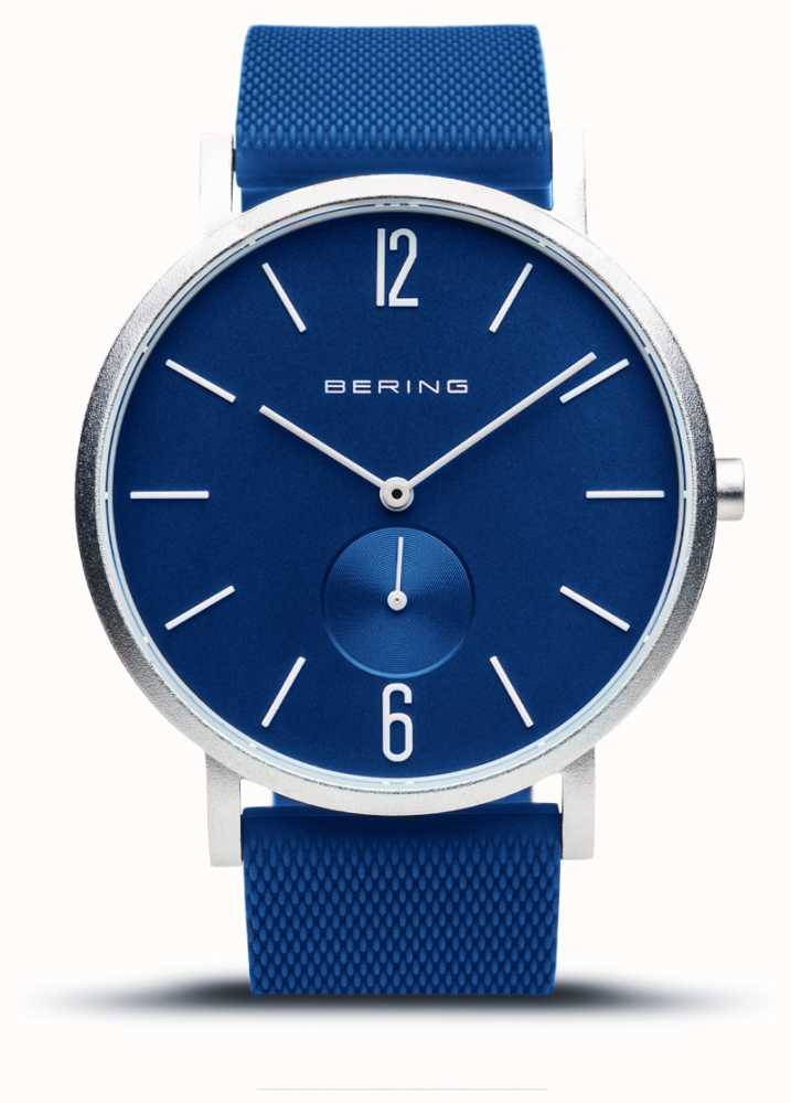 Bering True Aurora | Blue Rubber Strap | Blue Dial 16940-709