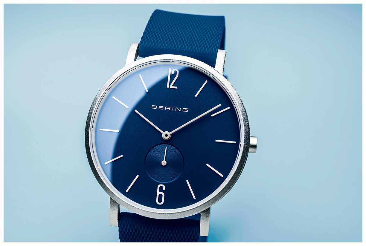 Bering True Aurora | Blue Rubber Strap | Blue Dial 16940-709