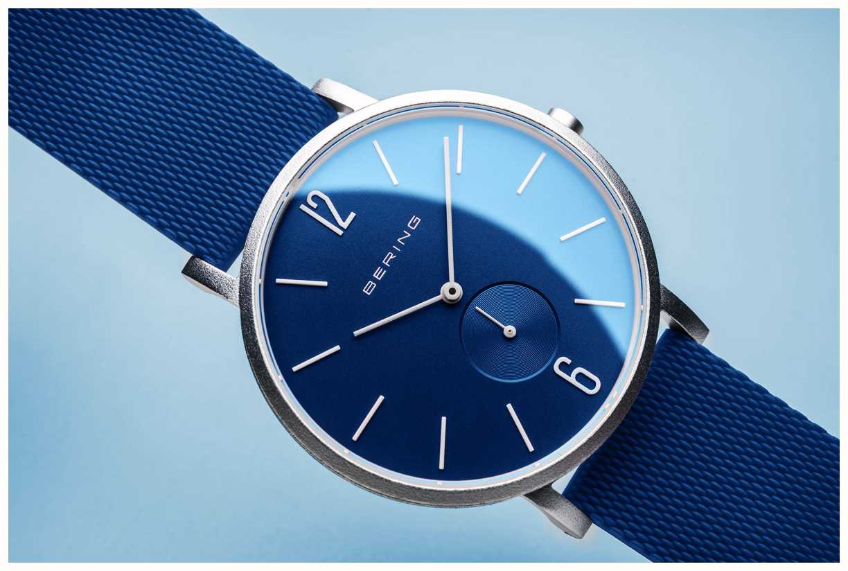 Bering True Aurora | Blue Rubber Strap | Blue Dial 16940-709