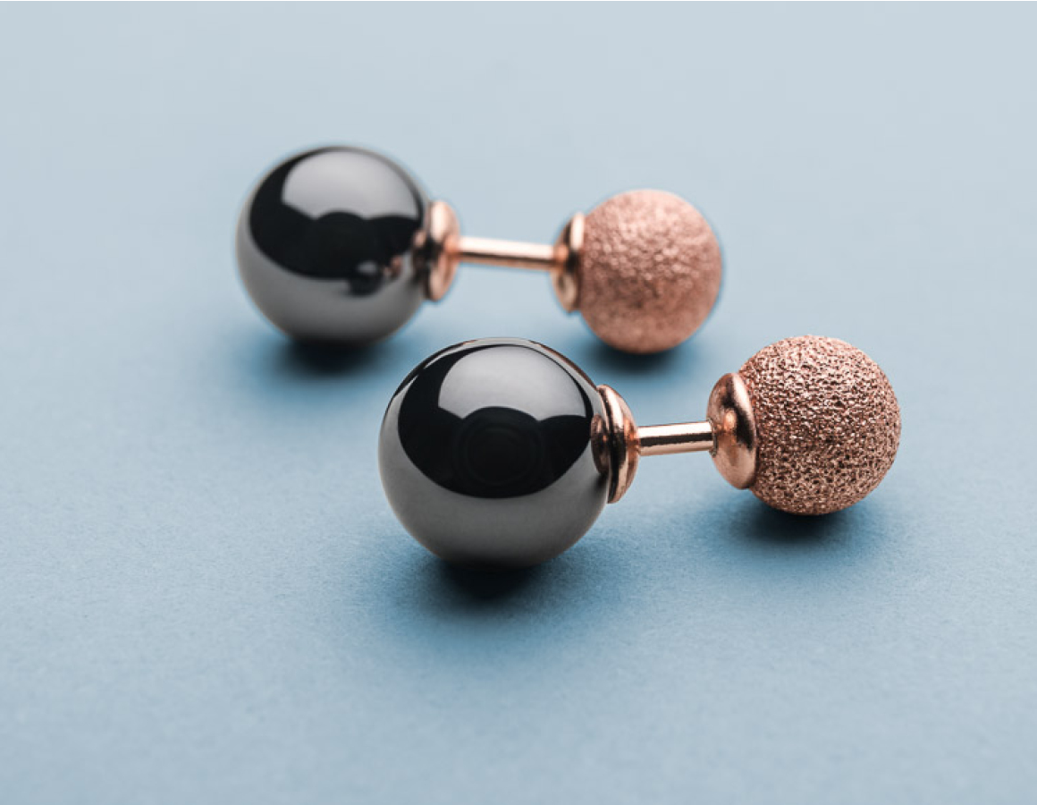 Ceramic Link | sparkling rose gold | 703-396-05