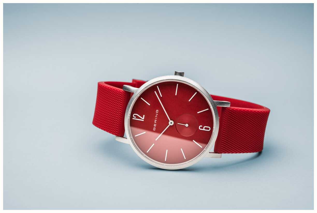 Bering True Aurora | Red Rubber Strap | Red Dial 16940-509